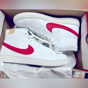 Nike court royale 2 mid high top sneakers.